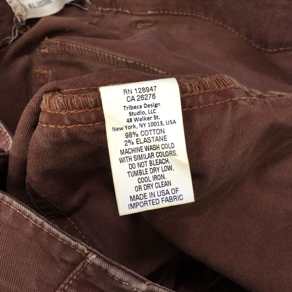 Nili Lotan Womens Jenna Crop Twill Pants Mid-Rise Straight Leg Brown Size 28 - Picture 11 of 11